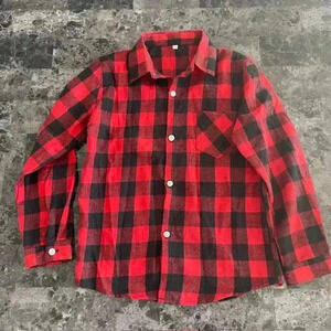 ACMOLIN Little Boys' Long Sleeve Button Down Plaid Flannel Shirt - Size 6T